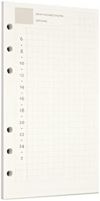 Zelten 1 Pack A6 45 Sheets/90 Pages Daily PlannerLoose Leaf Punched Paper Refills Paper for 6 Hole Binder Personal Organizer Diary Notebook Refillable Planner