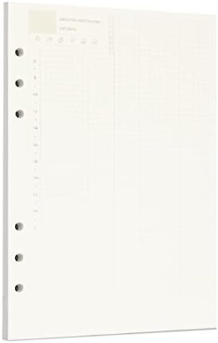 Zelten 1 Pack A5 45 Sheets/90 Pages Daily PlannerLoose Leaf Punched Paper Refills Paper for 6 Hole Binder Personal Organizer Diary Notebook Refillable Planner