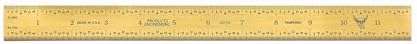 PEC Tools 12"/300mm TiN Coated Metal Ruler, Rigid, English & Metric