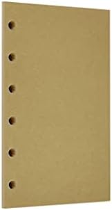 Zelten 1 Pack A7 45 Sheets/90 Pages Kraft Loose Leaf Punched Paper Refills Paper for 6 Hole Binder Personal Organizer Diary Notebook Refillable Planner