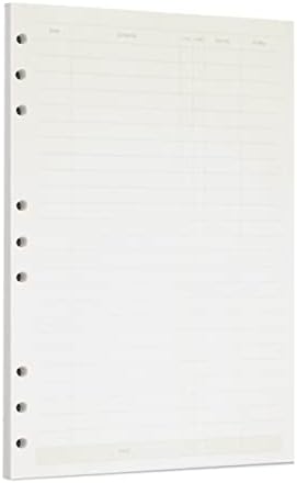 Zelten 1 Pack B5 45 Sheets/90 Pages Finance Loose Leaf Punched Paper Refills Paper for 9 Hole Binder Personal Organizer Diary Notebook Refillable Planner