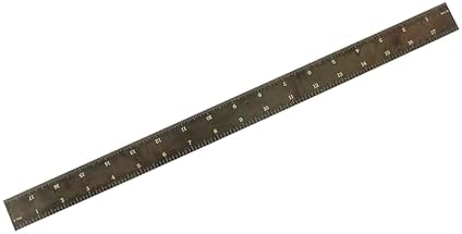 PEC Tools 18" Black Chrome Metal Ruler, Rigid, 4R Graduation, Easy to Read