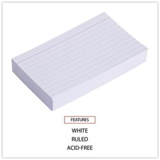 Universal 47210 Ruled Index Cards, 3 x 5, White, 100/Pack
