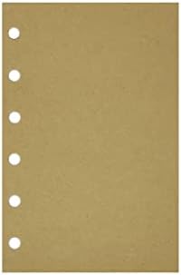 Zelten 1 Pack A7 45 Sheets/90 Pages Kraft Loose Leaf Punched Paper Refills Paper for 6 Hole Binder Personal Organizer Diary Notebook Refillable Planner