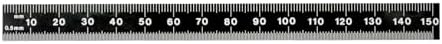 PEC Tools 6"/150mm Black Chrome Metal Ruler, Flexible, English & Metric
