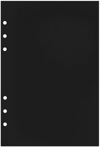 Zelten 1 Pack A5 6 Hole 30 Sheets/60 Pages Black Cardstock Loose Leaf Punched Paper Refills Paper for 6 Hole Binder Personal Organizer Diary Notebook Refillable Planner