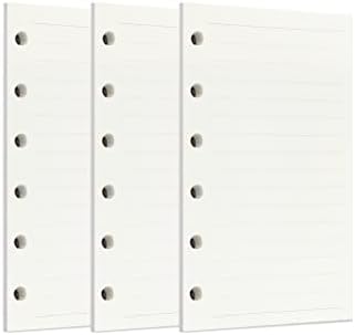 Zelten 3 Pack A7 135 Sheets/270 Pages Lined Loose Leaf Punched Paper Refills Paper for 6 Hole Binder Personal Organizer Diary Notebook Refillable Planner