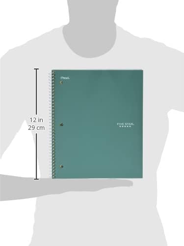 Five Star Spiral Notebook + Study App,1 Subject,Graph Ruled Paper,8-1/2" x 11",100 Sheets,Fights Ink Bleed,Water Resistant Cover,Seaglass Green (620000CH1),(Pack of 12)