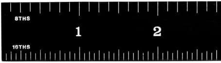 PEC Tools 24" Black Chrome Metal Ruler, Flexible, 4R Graduation
