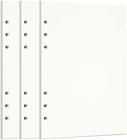Zelten 3 Pack A5 135 Sheets/270 Pages Blank Loose Leaf Punched Paper Refills Paper for 6 Hole Binder Personal Organizer Diary Notebook Refillable Planner