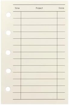 Zelten 1 Pack A8 40 Sheets/80 Pages Todo List Loose Leaf Punched Paper Refills Paper for 5 Hole Binder Personal Organizer Diary Notebook Refillable Planner