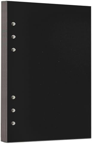 Zelten 1 Pack A5 6 Hole 30 Sheets/60 Pages Black Cardstock Loose Leaf Punched Paper Refills Paper for 6 Hole Binder Personal Organizer Diary Notebook Refillable Planner