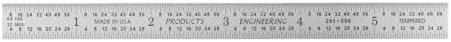 PEC Tools 6"/150mm Metal Ruler, Flexible, English & Metric, High Precision