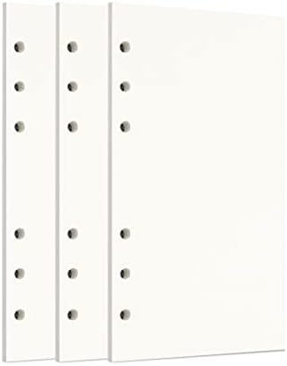 Zelten 3 Pack A6 135 Sheets/270 Pages Blank Loose Leaf Punched Paper Refills Paper for 6 Hole Binder Personal Organizer Diary Notebook Refillable Planner