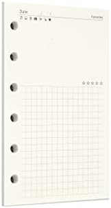 Zelten 1 Pack A7 45 Sheets/90 Pages FavoritesLoose Leaf Punched Paper Refills Paper for 6 Hole Binder Personal Organizer Diary Notebook Refillable Planner