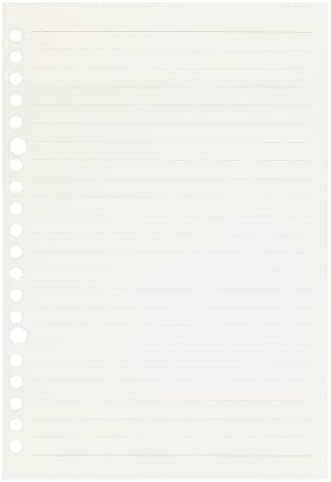 Zelten Loose Leaf Punched Paper Refills Paper for Personal Organizer Diary Notebook Refillable Planner (Lined, A5/20 Hole)