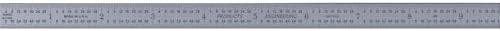 PEC Tools 24" Metal Ruler, Flexible, 4R Graduation, Inch Measuring Tool