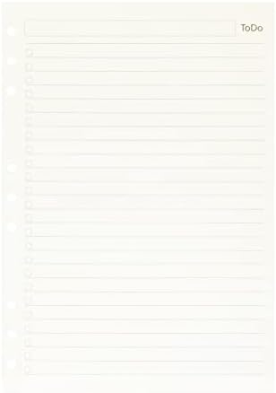 Zelten 1 Pack B5 45 Sheets/90 Pages Todo Loose Leaf Punched Paper Refills Paper for 9 Hole Binder Personal Organizer Diary Notebook Refillable Planner