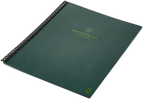 Rocketbook Fusion Reusable Undated Productivity Planner, Letter Size 8.5x11, Green - Goals, Monthly and Weekly Calendar, Daily To-do List, Lined and Dotted Notes Pages