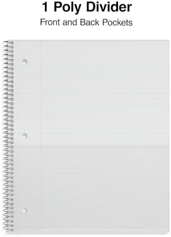 Staples Poly Cover 1-Subject Notebook, 8.5x11 Inch, College Ruled, Pink
