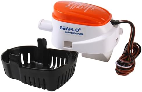 SEAFLO 06 Series Automatic Submersible Bilge Pump - 1100 GPH, 12V, 1-1/8"" Outlet, 4-Year Warranty! Built-In Float Switch, Snap-Off Strainer, Compact for Marine Boat Yacht, CE & Rohs Certified