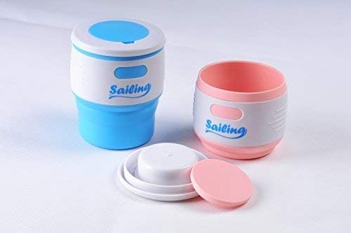 Sailing. Collapsible Portable Reusable Silicone 12 fl oz Drinking/Coffee Cup/Mug. 100% high quality food grade silicone. BPA Free (Blue)