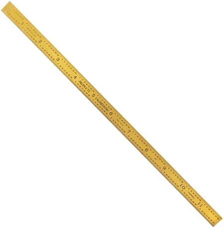 PEC Tools 12" TiN Coated Metal Ruler, Flexible, 4R Graduation, Long-Wearing