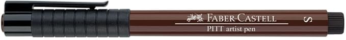 Faber-Castell Art & Graphic Pitt Artist Pen Fineliner India Ink Pen, Dark Sepia, Dark Sepia, For Art, Craft, Drawing, Sketching, Home, School, University, Colouring