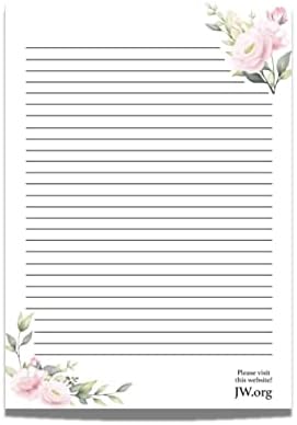 JW Letter Writing A4 Pad Stationery Paper Lined Gift Notepad Writing Sheets (Double Rose)