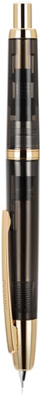 Jinhao 20 Press Fountain Pen, Transparent Black Retractable Fine Nib with Ink Converter Set (Golden Clip)