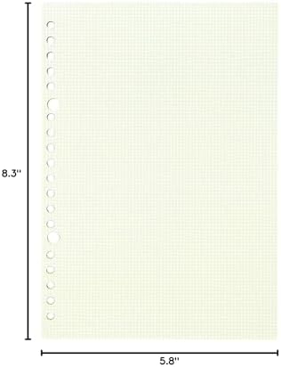 kleid 8431 Loose Leaf, 0.08 inch (2 mm), Grid Loose Leaf, A5, 0.08 inch (2 mm) Grid, 20 Holes, 50 Sheets, Cream