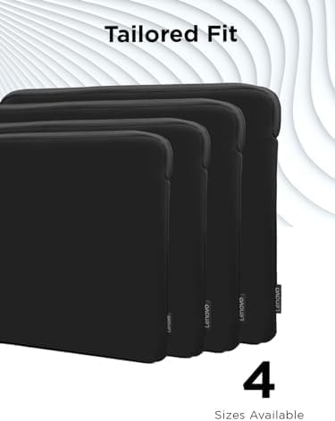 Lenovo Basic Laptop Sleeve 14 Inch Notebook/Tablet Compatible with MacBook Air/Pro Neoprene Material - Soft Fleece Lining - Zippered Top Opening - Black