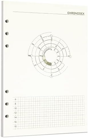 Zelten 1 Pack A5 45 Sheets/90 Pages Time Chart Loose Leaf Punched Paper Refills Paper for 6 Hole Binder Personal Organizer Diary Notebook Refillable Planner