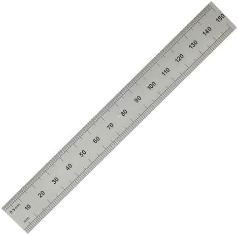 PEC Tools 6"/150mm Metal Ruler, Rigid, English & Metric Precision, 2 Pack