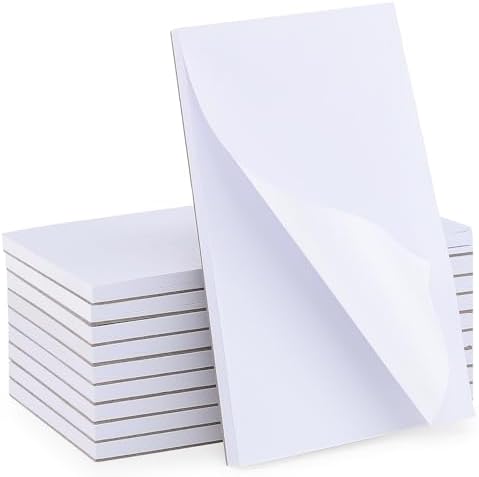 Thboxes 10 Pack 3" x 5" Blank Note Pads, 50 Sheets Each