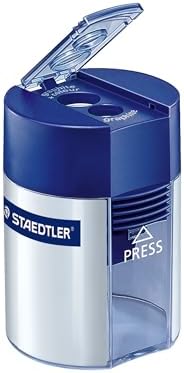 STAEDTLER Double-Hole Tub Pencil Sharpener: Dual Size Manual Sharpener for Standard Graphite & Colored Pencils - Compact Design - Ideal for Classroom, Home, Office, & Art Studio