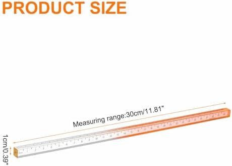 HARFINGTON Acrylic Clear Straight Rulers 30cm Metric Transparent Gradient Three-Dimensional Plastic Ruler Square Cube Measuring Tool for Classroom Office, Orange