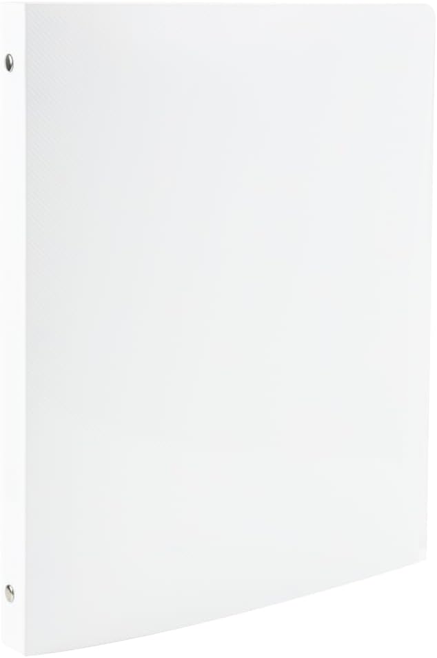 JAM PAPER Plastic 0.5 inch Binder - White 3 Ring Binder - Sold Individually