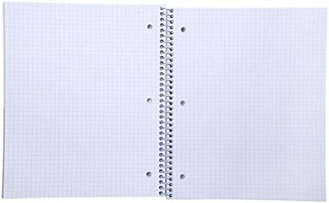 Mintra Office Durable Spiral Notebooks, 1 Subject, (Blue, 4x4 Graph 1pk), 100 Sheets, Poly Pocket, Moisture Resistant Cover, School, Office, Business, Professional