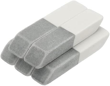 PATIKIL 5 Pcs Pencil Erasers, Sand Erasers 2 in 1 Frosted Block Easy to Clean Durable Bulk for Ink Ballpoint Fountain Pen Office Sketching Drawing Artists Teacher Carving, White Gray