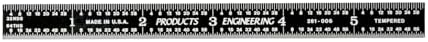 PEC Tools 6"/150mm Black Chrome Metal Ruler, Flexible, English & Metric