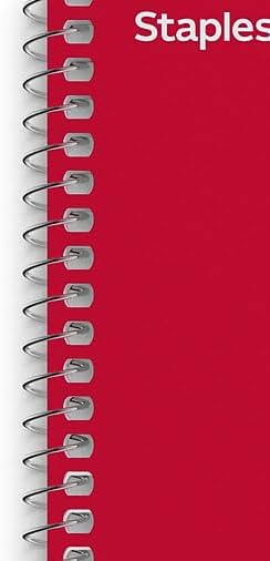 STAPLES 1‑Subject Notebook, 5” x 7.75”, College Ruled, 80 Sheets, Assorted Colors, 9/Carton