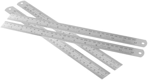 20 Pack 12 Inches Stainless Steel Ruler, Precision Metal Rulers, Straight Edge Ruler for Office, Woodworking, Engineering
