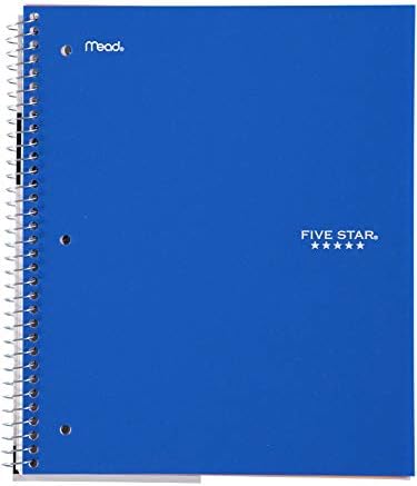 Five Star Spiral Notebooks, 1 Subject, College Ruled Paper, 100 Sheets, 11" x 8-1/2", Color Selected For You, 1 Count (06206)