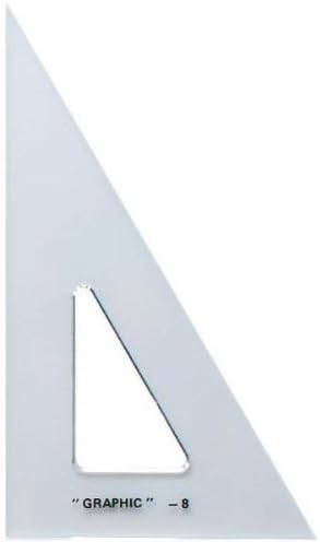 ALVIN - 6 inches Transparent Academic Acrylic Triangle Ruler 30/60 Degrees, Multipurpose Tool for Drafting, Design, and Architecture, Great for Machining and Woodworking