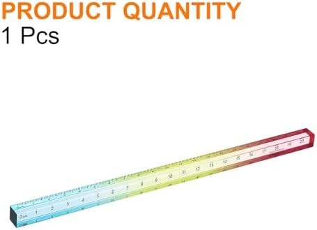 HARFINGTON Acrylic Clear Straight Rulers 20cm Metric,Colorful | Transparent Gradient Three-Dimensional Plastic Ruler Square Cube Measuring Tool for Classroom