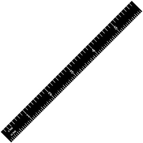 PEC Tools 6" Black Chrome Metal Ruler, Flexible, 4R Graduation, Pack of 5