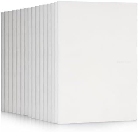 16 Pack Notebooks Journal Bulk, Soft Cover Notebooks for Women Girls Students; Journals in Bulk with 76 pages; Dot Grid Notebook; 8.2”x5.5” A5 Notebooks for Work, Travel, Business, School, (white)