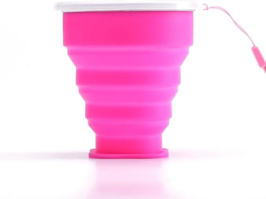200ml Portable Silicone Folding Water Cup Outdoor Telescopic Collapsible Foldable Mug with Lid for Travel Camping