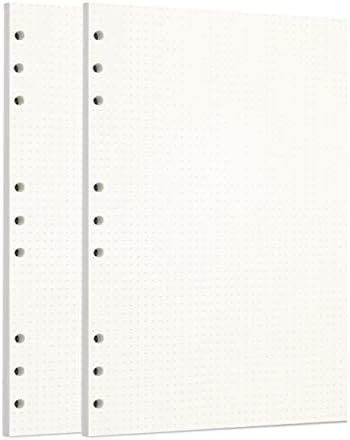 Zelten 2 Pack B5 90 Sheets/180 Pages Dotted Loose Leaf Punched Paper Refills Paper for 9 Hole Binder Personal Organizer Diary Notebook Refillable Planner